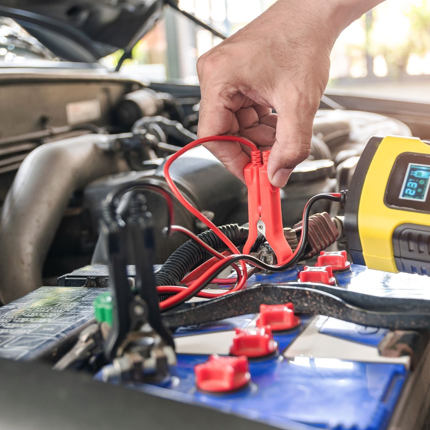 dead battery with battery tester